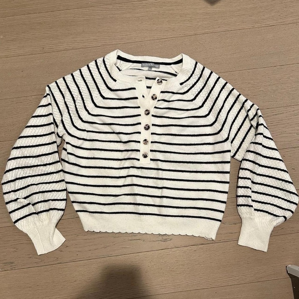 Striped Button-Up Women's Sweater